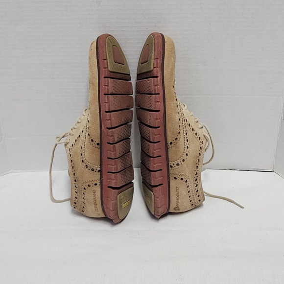 Cole Haan Zerogrand Mushroom Suede Wingtip Shoes Oxford Soft QUALITY mens 9.5 - Picture 7 of 16